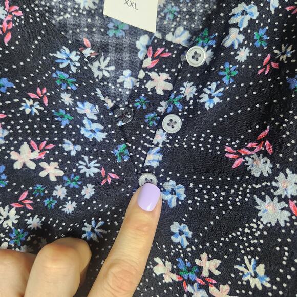 LOFT NWT Pearl Print Mini Floral Puff Sleeve Dress with Slip, XXL - Picture 4 of 11